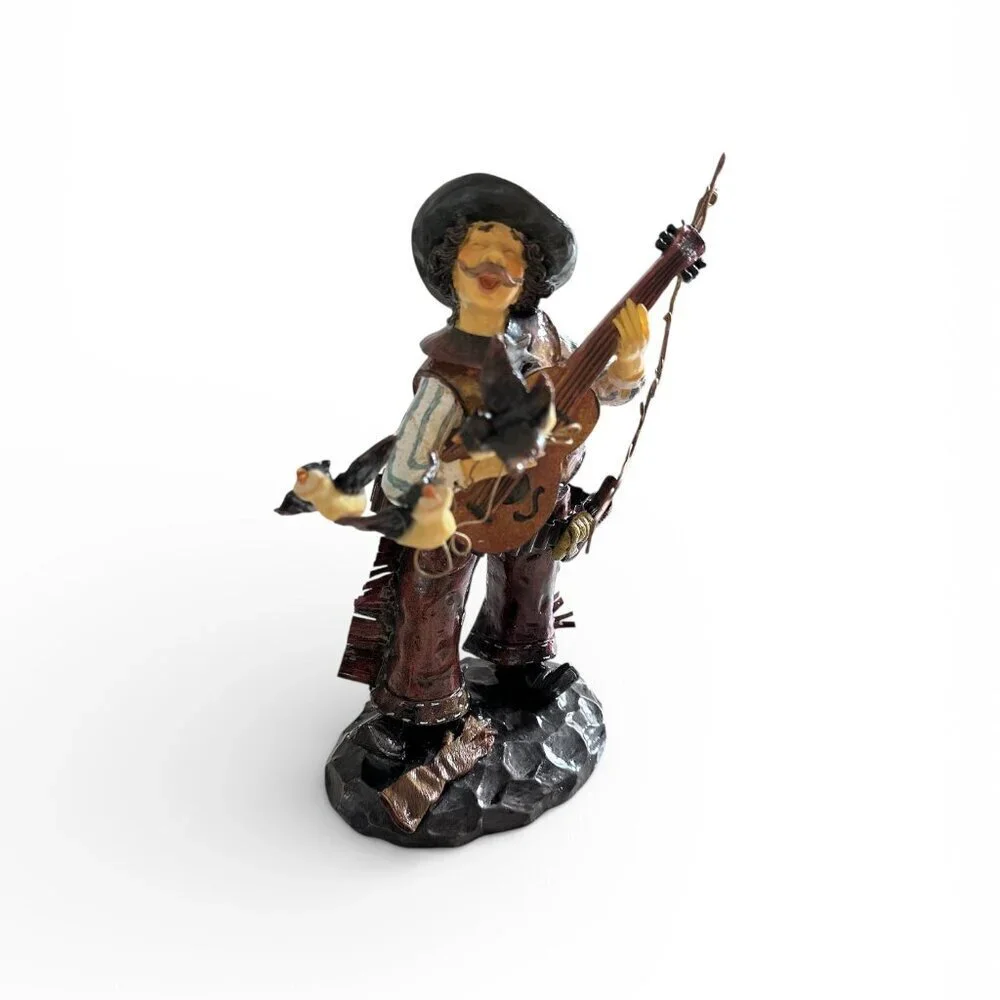 Vintage Cowboy Guitarist Figurine Western Musician Resin 11in 2002 With Box